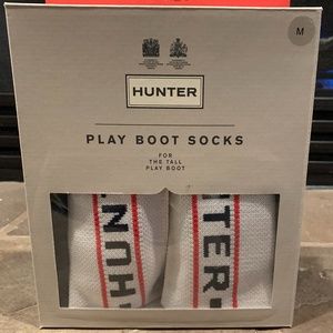 Hunter Play Logo Cuff Tall Boot Socks M